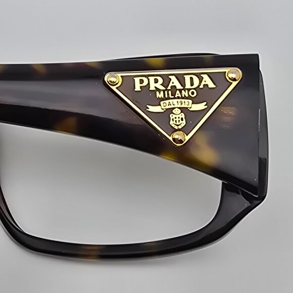 Prada SPR 16L 2AU-6S1 Tortoise Triangle Logo Plate Sunglasses Frame Italy 57mm main image 11